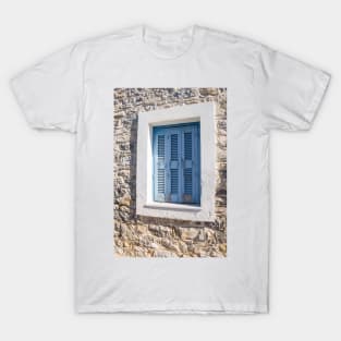 Closed blue shutters. T-Shirt